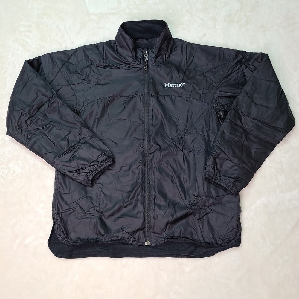 Marmot Ski Snowboard Jacket Womens Med Black Monoquilt Fleece Lined Shell Coat